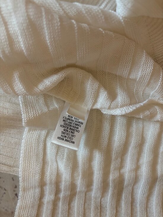 Apt 9 White Ribbed Lightweight Cardigan Sweater Casual Spring & Summer  Large - Picture 4 of 4